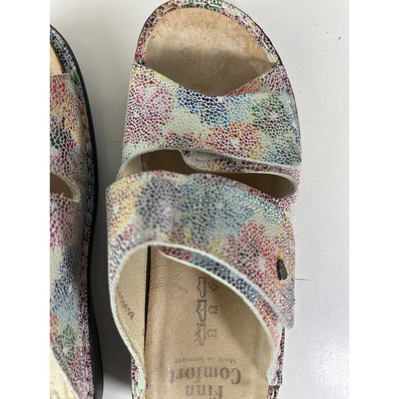 Finn Comfort German Two Strap Sandals Mult-Colored Cork Slides Women's 40 US 8.5 - Picture 5 of 14